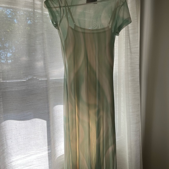 ASOS Green and Cream Swirl Dress - Picture 2 of 2